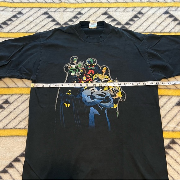 Vintage Fruit of the Loom Justice League T Shirt Superman Batman Black US Comps. - Picture 9 of 16